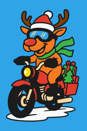 Ateliere cu nisip colorat - Plansa cu nisip colorat - Cu un ren pe un motor