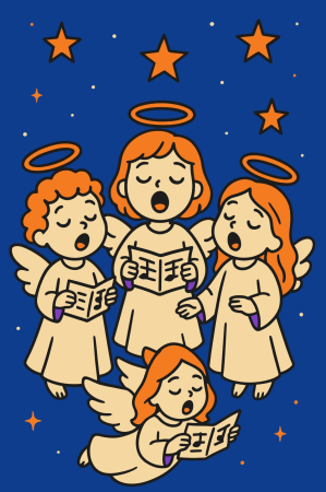 Ateliere cu nisip colorat - Plansa cu nisip colorat - Cu Îngerii colindători