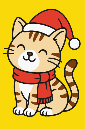 Ateliere cu nisip colorat - Plansa cu nisip colorat - Cu o pisica dragalasa de craciun