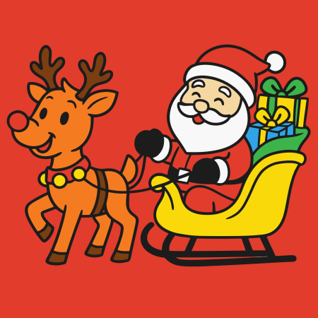 Ateliere cu nisip colorat - Plansa cu nisip colorat - Cu un Mos Craciun si un ren