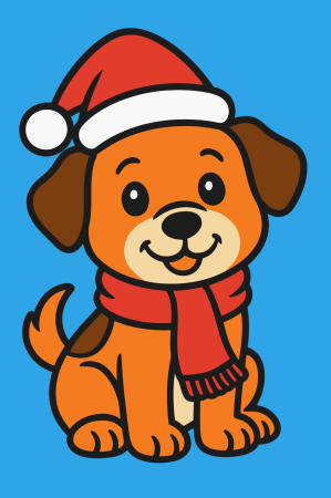 Ateliere cu nisip colorat - Plansa cu nisip colorat - Cu un catel model de craciun