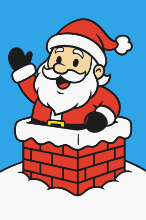 Ateliere cu nisip colorat - Plansa cu nisip colorat - Cu un Mos Craciun ce iese din Horn