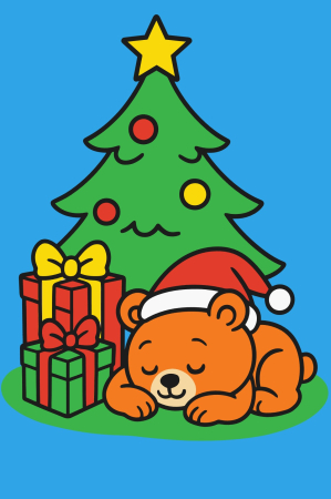 Ateliere cu nisip colorat - Plansa cu nisip colorat - Visul de Crăciun al ursulețului