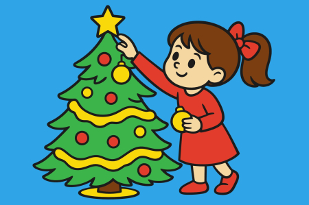 Ateliere cu nisip colorat - Plansa cu nisip colorat -Cu Împodobirea Bradului de Crăciun