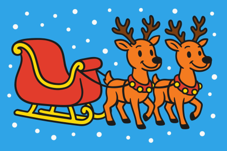 Ateliere cu nisip colorat - Plansa cu nisip colorat - Cu 2 reni si o sanie