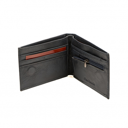 Portofel piele naturala pentru barbati cu inchidere pe magnet- albastru inchis [2]