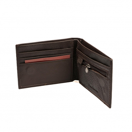 Portofel piele naturala pentru barbati cu inchidere pe magnet- maro inchis [3]
