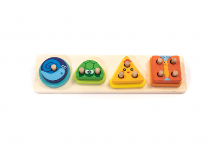 Puzzle din figuri geometrice - jucarii Montessori [0]