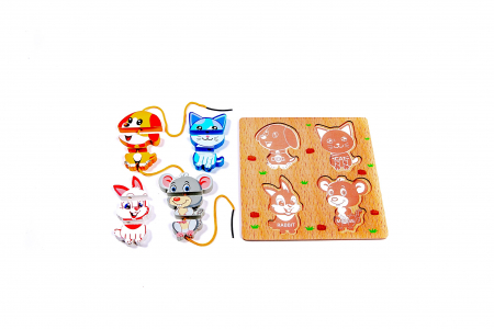 Puzzle din lemn cu animale - jucarii Montessori [1]