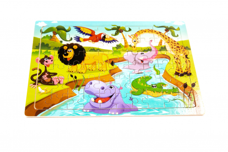 Puzzle din lemn cu animale - jucarii Montessori [0]