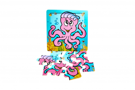 Puzzle din lemn cu animale - jucarii Montessori [2]