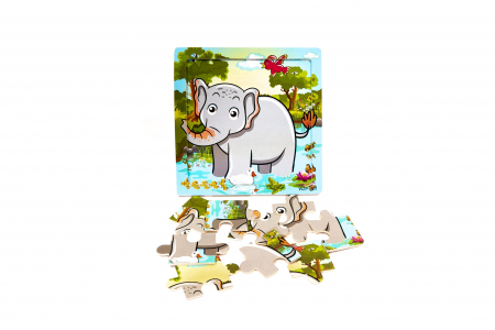Puzzle din lemn cu animale - jucarii Montessori [2]