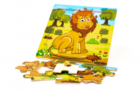 Puzzle din lemn cu animale - jucarii Montessori [2]