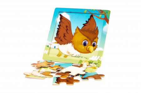 Puzzle din lemn cu animale - jucarii Montessori [2]