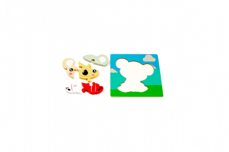 Puzzle din lemn cu animale - jucarii Montessori [2]