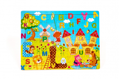 Puzzle din lemn cu animale si litere - jucarii Montessori [0]