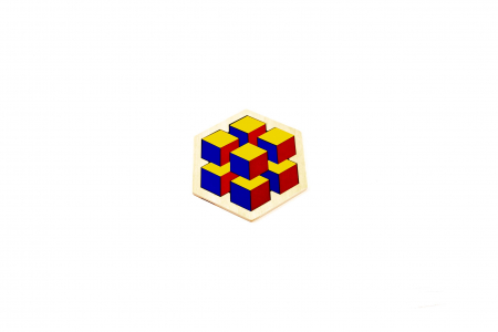 Puzzle din lemn cu forme geometrice - jucarii Montessori [0]