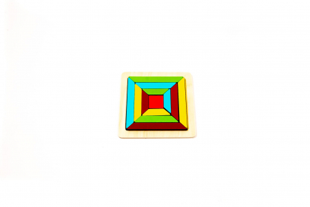 Puzzle din lemn cu forme geometrice - jucarii Montessori [0]