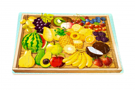 Puzzle din lemn cu fructe si legume- jucarii Montessori [0]
