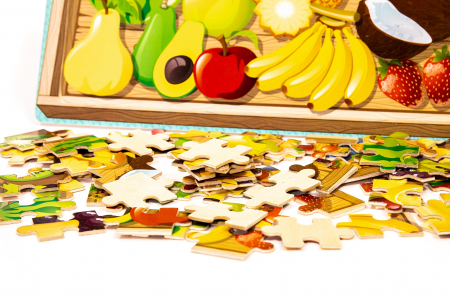 Puzzle din lemn cu fructe si legume- jucarii Montessori [2]