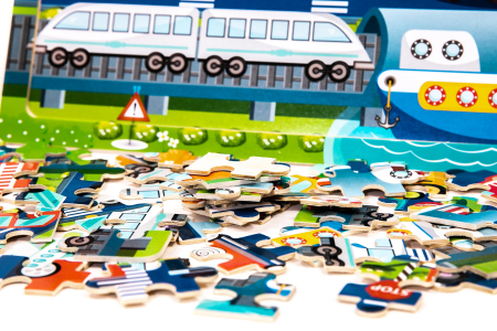 Puzzle din lemn cu masini - jucarii Montessori [1]