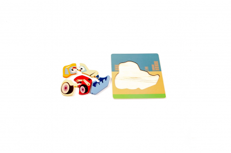Puzzle din lemn cu masini - jucarii Montessori [1]