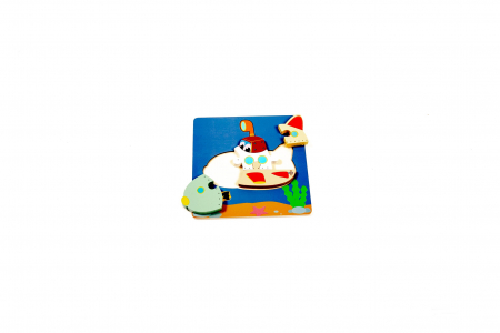 Puzzle din lemn cu submarin - jucarii Montessori [2]