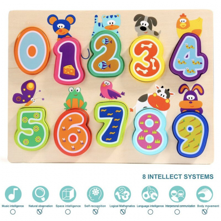 Puzzle educational cu cifre si animale din lemn [0]