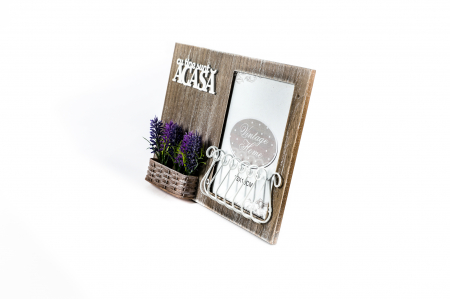 Rama foto din lemn cu ~ Cu tine sunt acasa ~ [1]