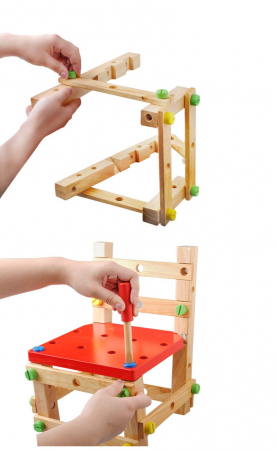 Set scaun de lucru cu unelte din lemn [1]