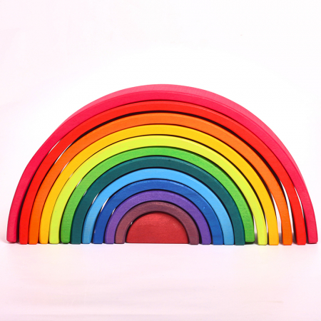 Semicerc curcubeu din lemn - Joc Montessori [1]