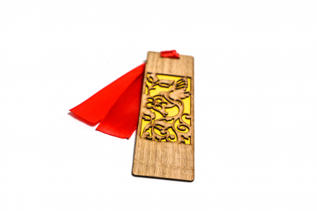 Semn de carte din lemn cu o pasare [1]