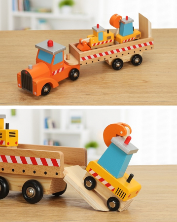 Set camion din lemn cu accesorii - jucarie Montessori [5]