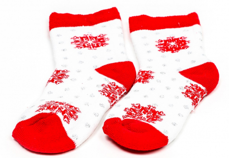 Sosete calduroase cu motive de Craciun - Fulgi de zapada [3]