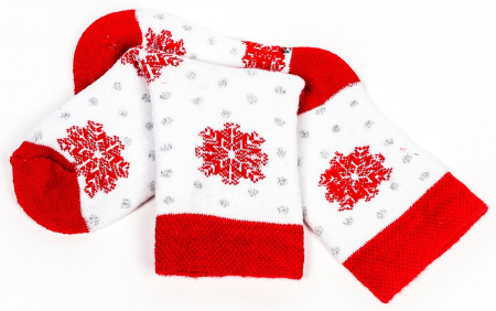 Sosete calduroase cu motive de Craciun - Fulgi de zapada [1]