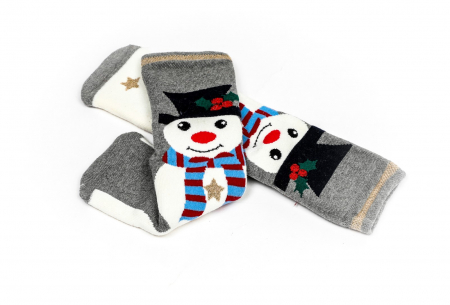Sosete calduroase cu motive de Craciun - om de zapada [2]