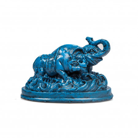 Statueta Feng Shui albastra Elefant si Rinocer pentru protectie impotriva tradarilor [5]