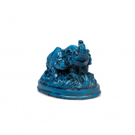 Feng Shui - Statueta Feng Shui albastra Elefant si Rinocer pentru protectie impotriva tradarilor