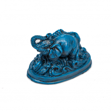 Statueta Feng Shui albastra Elefant si Rinocer pentru protectie impotriva tradarilor [3]
