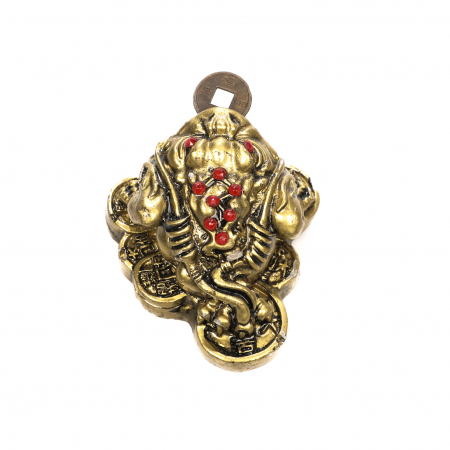Statueta Feng Shui Broasca mica pe monede cu 3 picioare pentru noroc si bani [4]
