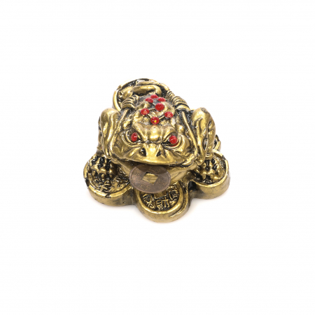 Statueta Feng Shui Broasca mica pe monede cu 3 picioare pentru noroc si bani [1]