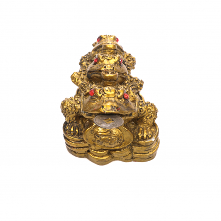 Statueta Feng Shui cu 3 Broaste cu pepita pentru noroc [1]