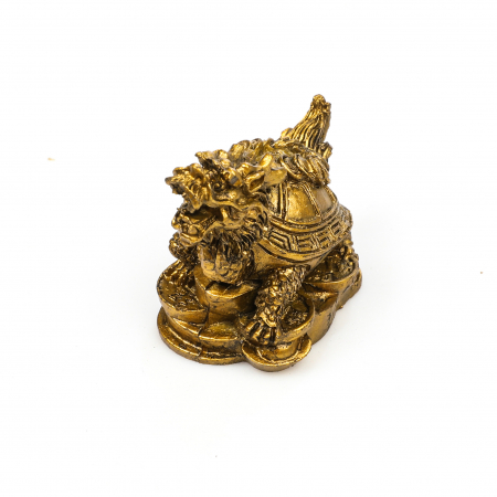 Statueta Feng Shui Broasca Testoasa cu cap de dragon si lant de monede, pentru noroc si bunastare [3]