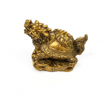 Statueta Feng Shui Broasca Testoasa cu cap de dragon si lant de monede, pentru noroc si bunastare [2]
