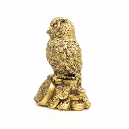 Statueta Feng Shui bufnita pe monede pentru cariera si bani [4]