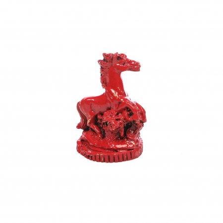 Statueta Feng Shui foarte mica Cal Rosu cu picioarele ridicate pentru noroc in iubire si succes [3]