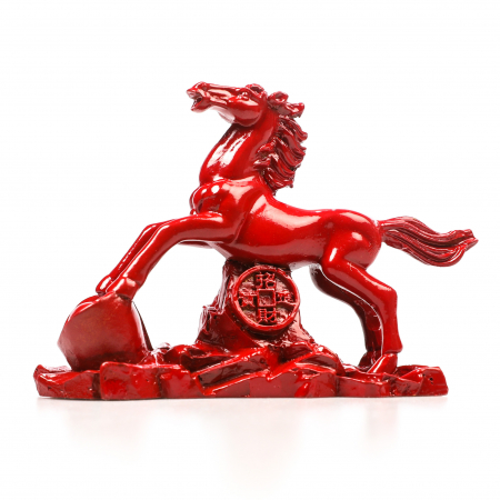 Statueta Feng Shui Cal Rosu pentru noroc in iubire si succes profesional [0]