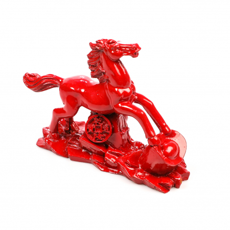 Statueta Feng Shui Cal Rosu pentru noroc in iubire si succes profesional [3]