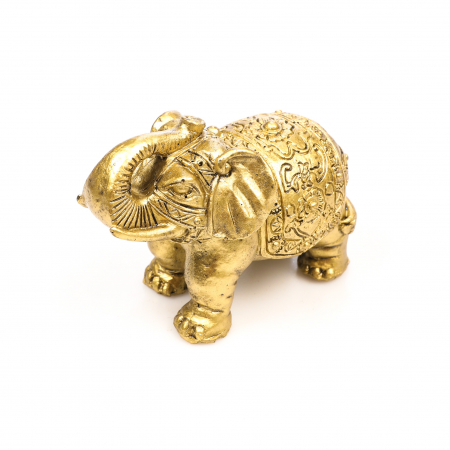 Feng Shui - Statueta Feng Shui elefant cu trompa ridicata si colti pentru prosperitate si noroc