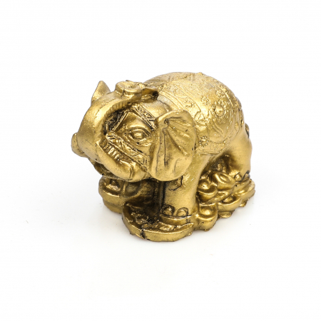 Statueta Feng Shui elefant mic cu trompa ridicata si model pentru prosperitate si noroc [0]